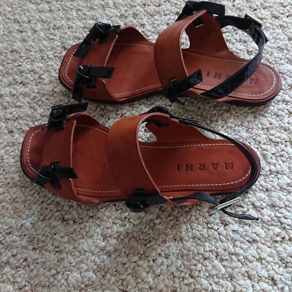 Marni Amber Brown + carbone Sandals size 38 - Picture 3 of 12